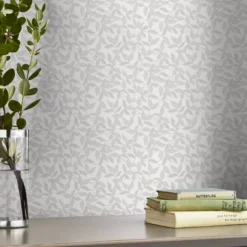 Laura Ashley Country Charm Grey Leaves Smooth Wallpaper -Home Paint Store laura ashley country charm grey leaves smooth wallpaper5011583492989 20i bq