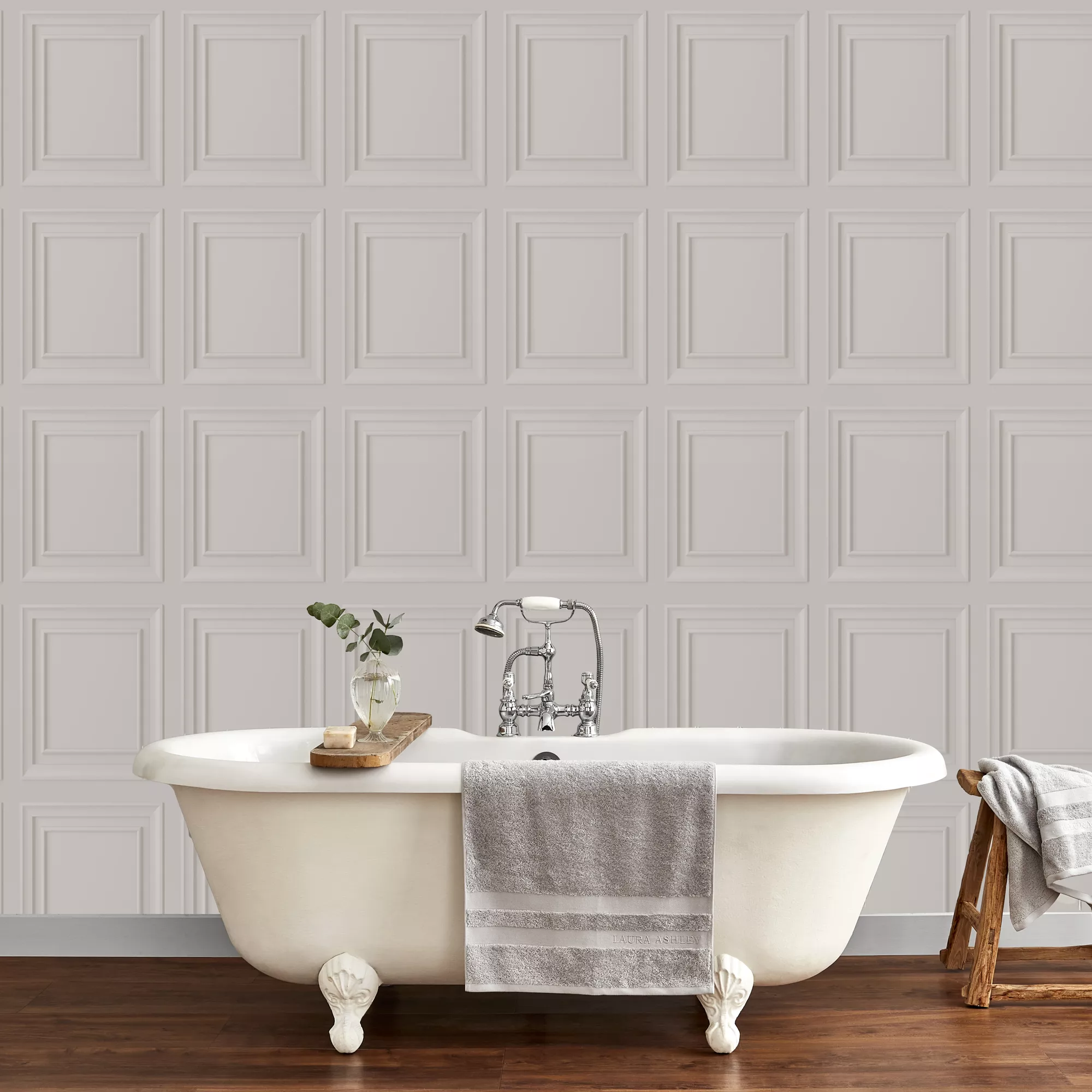 Laura Ashley Country Charm Grey Wood Panel Smooth Wallpaper 5 Laura Ashley Country Charm Grey Wood Panel Smooth Wallpaper - Image 3
