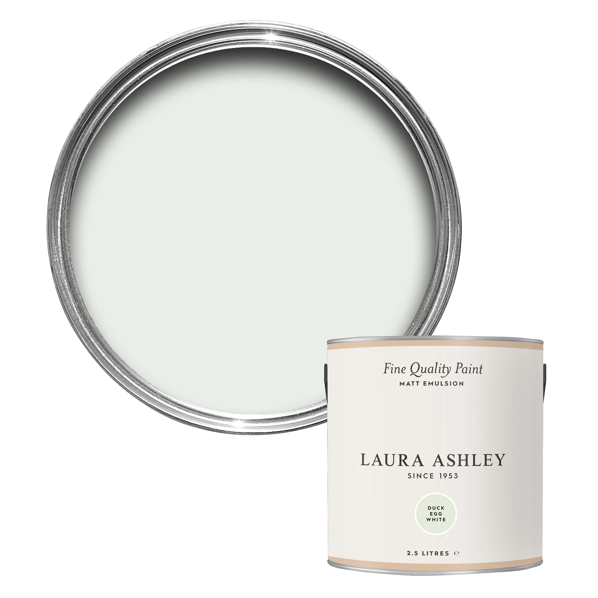 Laura Ashley Duck Egg White Matt Emulsion Paint, 2.5L 3 Laura Ashley Duck Egg White Matt Emulsion Paint, 2.5L