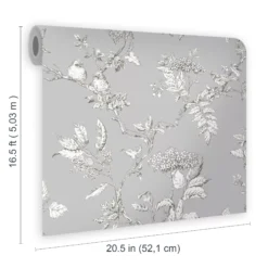 Laura Ashley Elderwood Steel Floral Smooth Wallpaper -Home Paint Store laura ashley elderwood steel floral smooth wallpaper5011583466850 02t bq