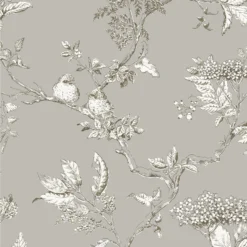 Laura Ashley Elderwood Steel Floral Smooth Wallpaper -Home Paint Store laura ashley elderwood steel floral smooth wallpaper5011583466850 37c bq