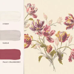 Laura Ashley Gosford Cranberry Floral Matt Mural -Home Paint Store laura ashley gosford cranberry floral matt mural5011583468830 03t