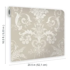 Laura Ashley Josette White & Dove Grey Damask Smooth Wallpaper -Home Paint Store laura ashley josette white dove grey damask smooth wallpaper5011583467789 02t bq
