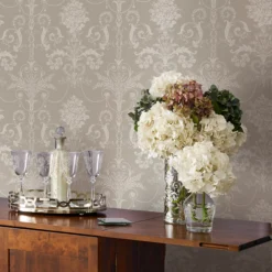 Laura Ashley Josette White & Dove Grey Damask Smooth Wallpaper -Home Paint Store laura ashley josette white dove grey damask smooth wallpaper5011583467789 21i bq