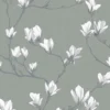 Laura Ashley Magnolia Grove Slate Floral Smooth Wallpaper