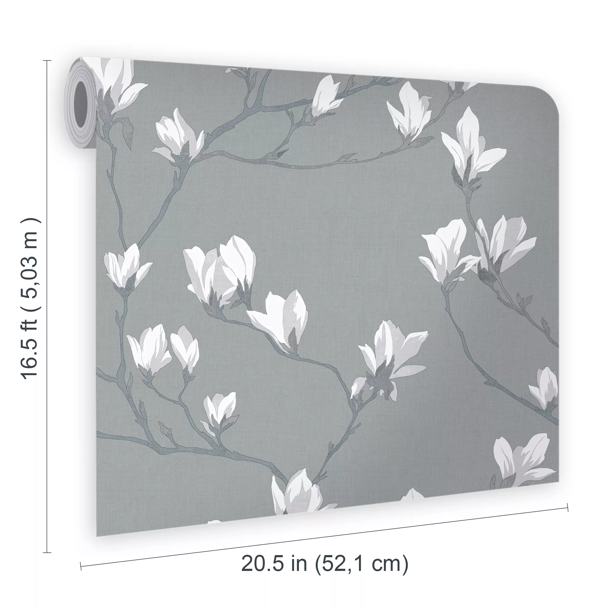 Laura Ashley Magnolia Grove Slate Floral Smooth Wallpaper 8 Laura Ashley Magnolia Grove Slate Floral Smooth Wallpaper - Image 6