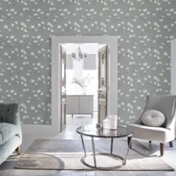 Laura Ashley Magnolia Grove Slate Floral Smooth Wallpaper 11 Laura Ashley Magnolia Grove Slate Floral Smooth Wallpaper -Home Paint Store laura ashley magnolia grove slate floral smooth wallpaper5011583467062 20i bq