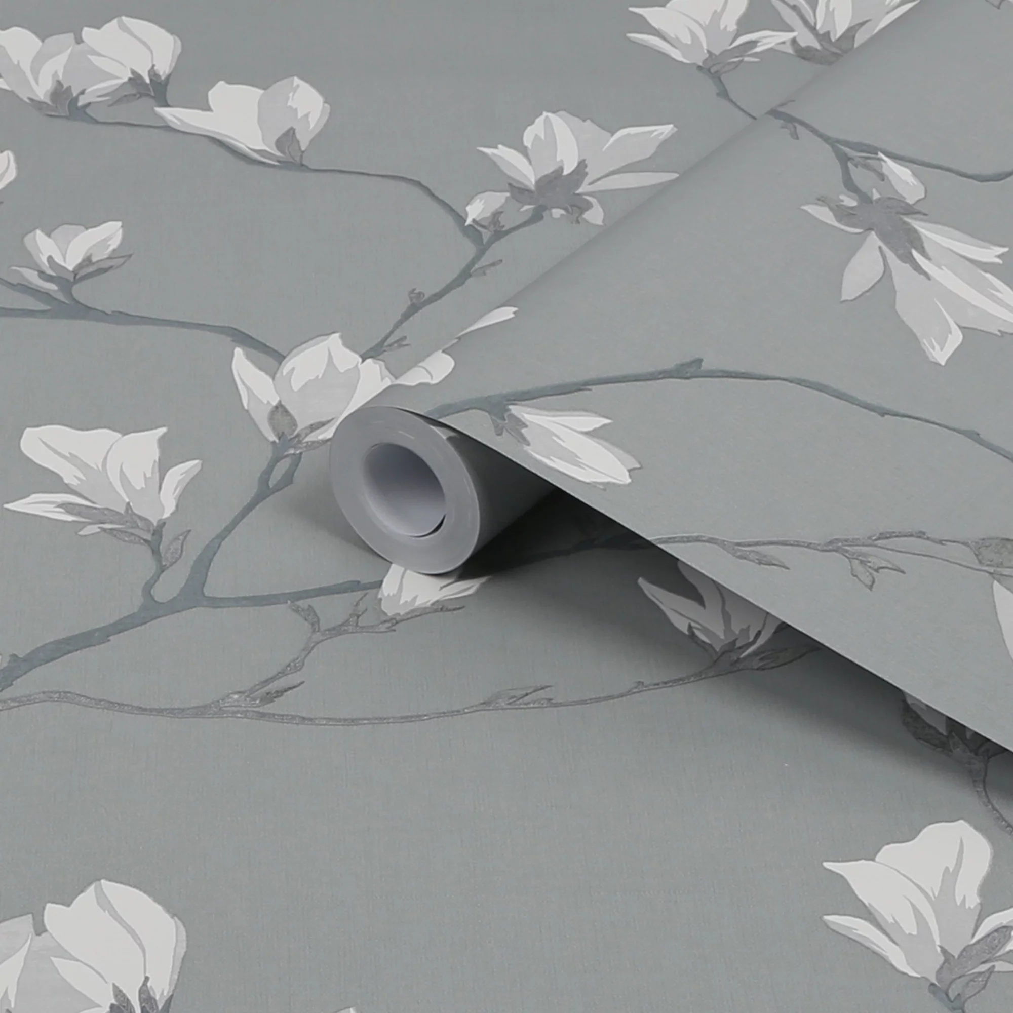 Laura Ashley Magnolia Grove Slate Floral Smooth Wallpaper 4 Laura Ashley Magnolia Grove Slate Floral Smooth Wallpaper - Image 2