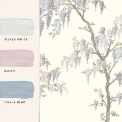 Laura Ashley Pale Iris Wisteria Garden Matt Mural 9 Laura Ashley Pale Iris Wisteria Garden Matt Mural -Home Paint Store laura ashley pale iris wisteria garden matt mural5011583468809 03t