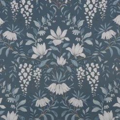 Laura Ashley Parterre Dark Seaspray Damask Smooth Wallpaper