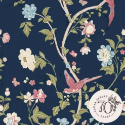 Laura Ashley Summer Palace Blue Trail Smooth Wallpaper -Home Paint Store laura ashley summer palace blue trail smooth wallpaper5011583551365 02c bq