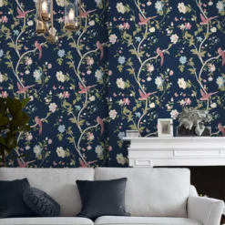 Laura Ashley Summer Palace Blue Trail Smooth Wallpaper -Home Paint Store laura ashley summer palace blue trail smooth wallpaper5011583551365 20i bq