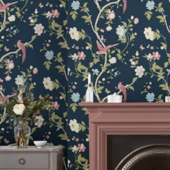 Laura Ashley Summer Palace Blue Trail Smooth Wallpaper -Home Paint Store laura ashley summer palace blue trail smooth wallpaper5011583551365 21i bq