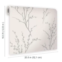 Laura Ashley Willow Off White & Steel Floral Smooth Wallpaper -Home Paint Store laura ashley willow off white steel floral smooth wallpaper5011583467215 02t bq