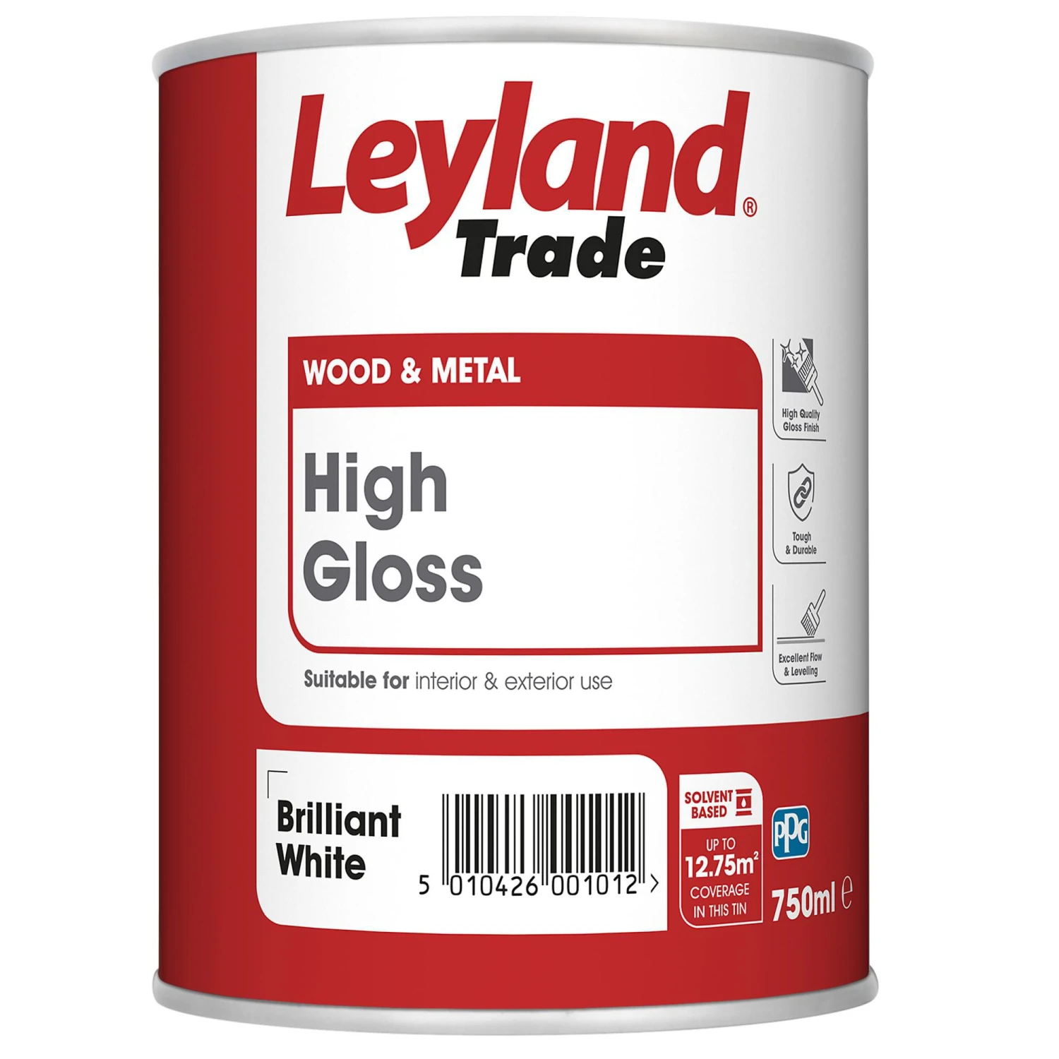 Leyland Trade Pure Brilliant White Gloss Metal & Wood Paint, 750ml 3 Leyland Trade Pure Brilliant White Gloss Metal & Wood Paint, 750ml