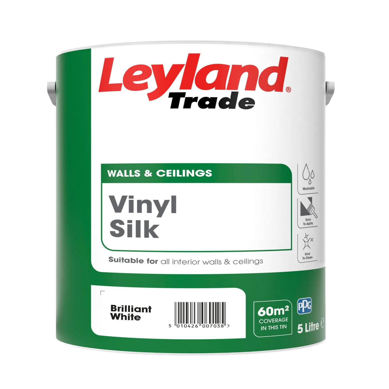 Leyland Trade White Silk Emulsion Paint, 5L 3 Leyland Trade White Silk Emulsion Paint, 5L