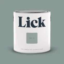 Lick Teal 01 Matt Emulsion Paint, 2.5L 12 Lick Teal 01 Matt Emulsion Paint, 2.5L -Home Paint Store lick teal 01 matt emulsion paint 2 5l5060756110304 02c bq