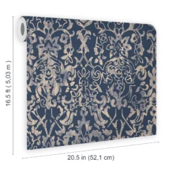 Next Majestic Damask Navy Metallic Effect Smooth Wallpaper -Home Paint Store next majestic damask navy metallic effect smooth wallpaper5011583521344 02t bq