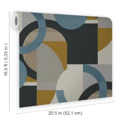 Next Retro Shapes Geo Blue Smooth Wallpaper -Home Paint Store next retro shapes geo blue smooth wallpaper5011583520927 02t bq