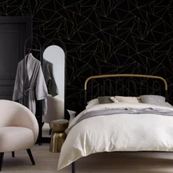 Next Scatter Geo Black Metallic Effect Smooth Wallpaper -Home Paint Store next scatter geo black metallic effect smooth wallpaper5011583520835 20i bq