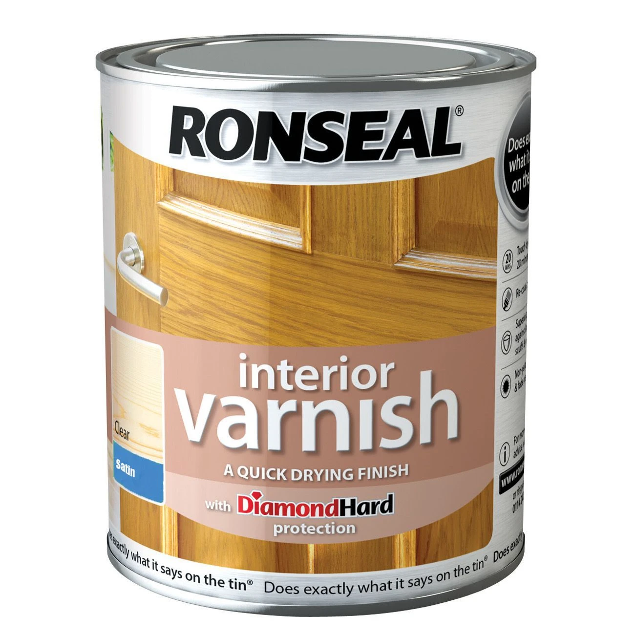 Ronseal Diamond Hard Clear Satin Wood Varnish, 2.5L 3 Ronseal Diamond Hard Clear Satin Wood Varnish, 2.5L