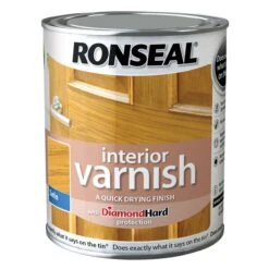 Ronseal Diamond Hard Light Oak Satin Wood Varnish, 0.75L