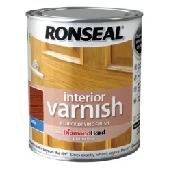 Ronseal Diamond Hard Medium Oak Satin Wood Varnish, 0.25L