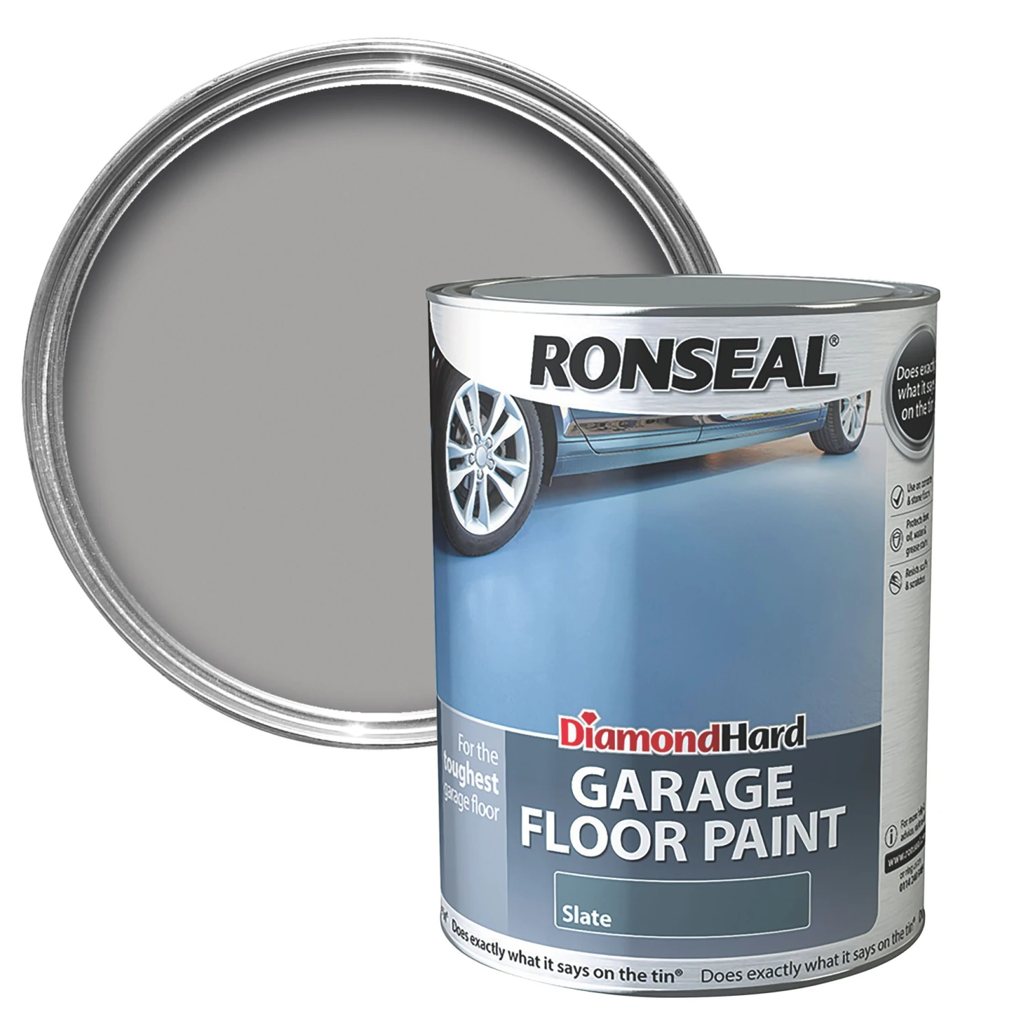 Ronseal Diamond Hard Slate Satinwood Garage Floor Paint, 5L 3 Ronseal Diamond Hard Slate Satinwood Garage Floor Paint, 5L