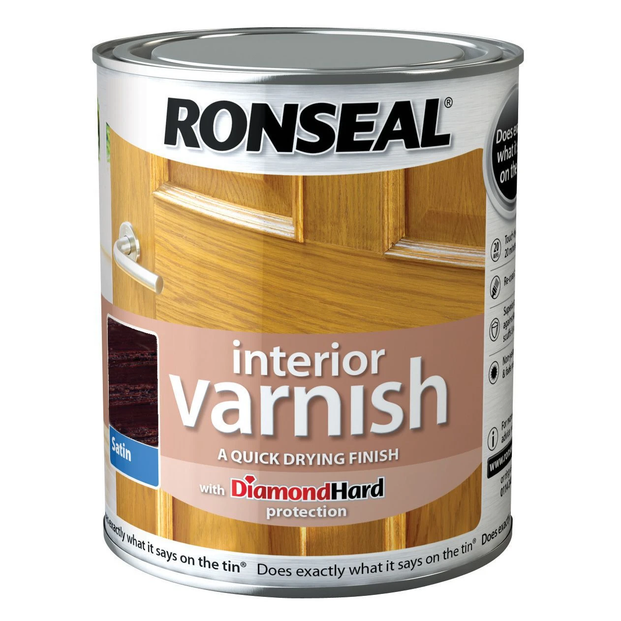 Ronseal Diamond Hard Walnut Satin Wood Varnish, 0.75L 3 Ronseal Diamond Hard Walnut Satin Wood Varnish, 0.75L