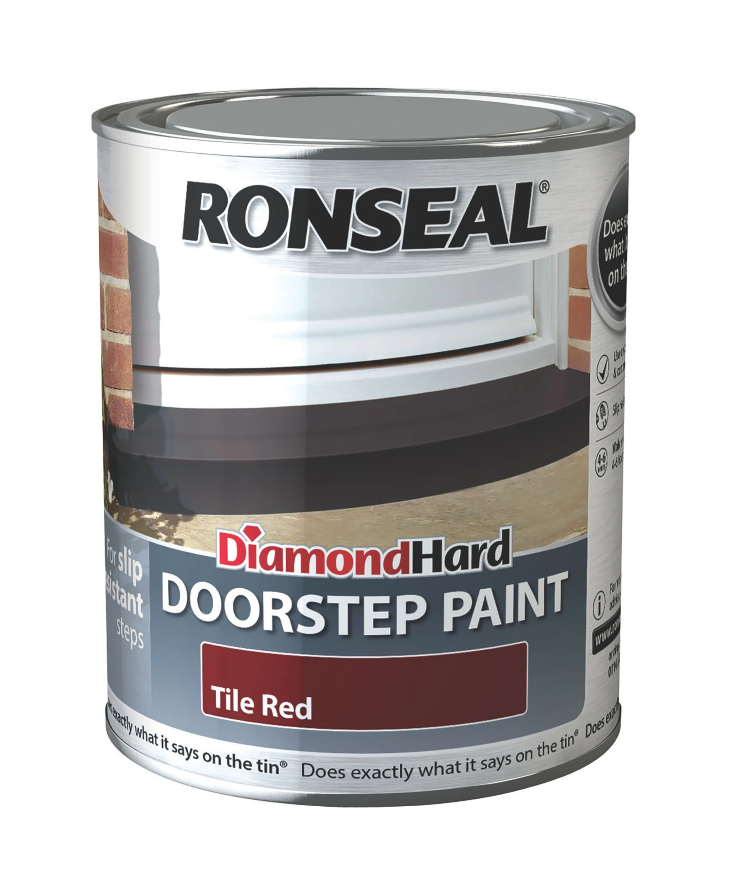Ronseal Tile Red Satinwood Doorstep Paint, 750ml 3 Ronseal Tile Red Satinwood Doorstep Paint, 750ml