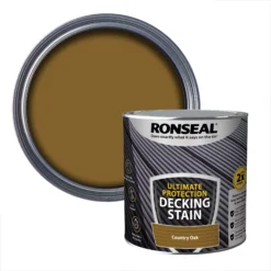 Ronseal Ultimate Protection Country Oak Matt Decking Wood Stain, 2.5L
