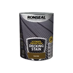 Ronseal Ultimate Protection Dark Oak Matt Decking Wood Stain, 5L -Home Paint Store ronseal ultimate protection dark oak matt decking wood stain 5l5010214891139 08c bq
