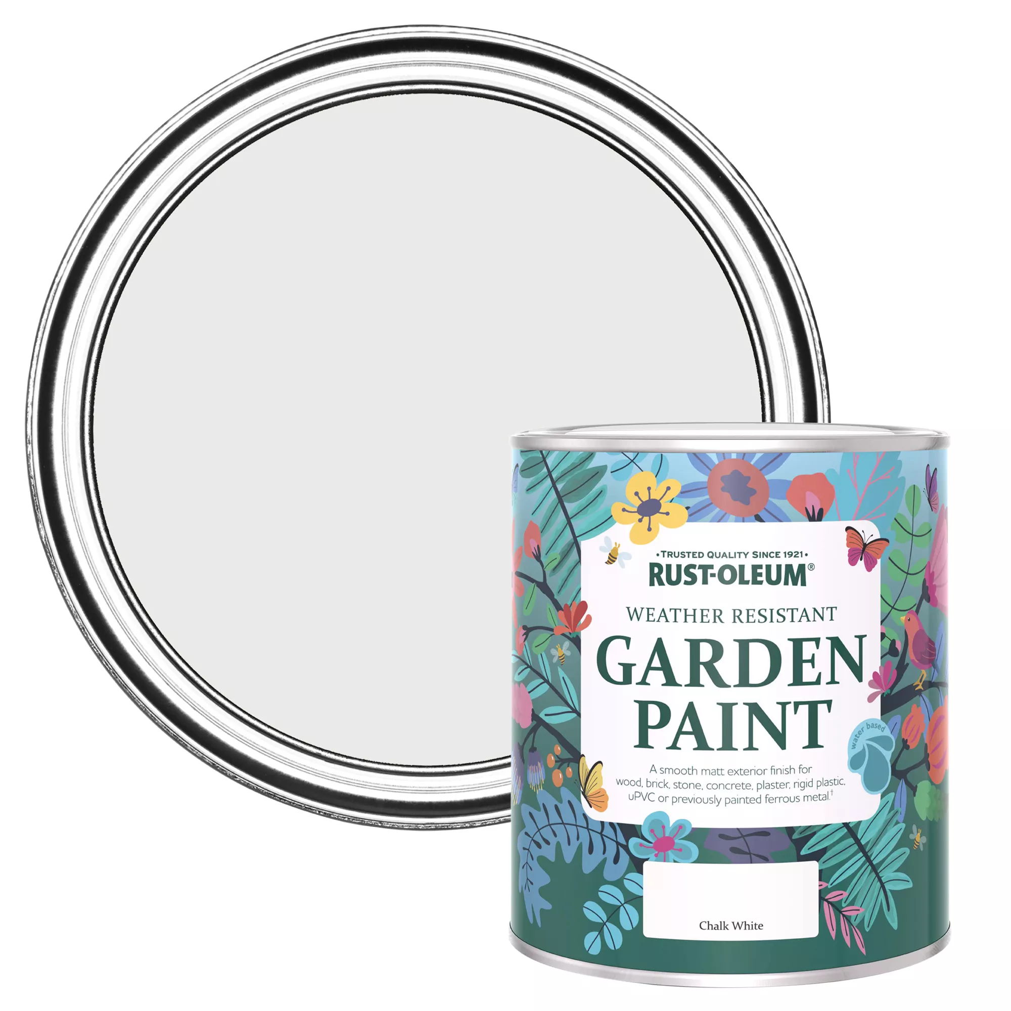 Rust-Oleum Garden Paint Chalk White Matt Multi-surface Garden Paint, 750ml Tin 3 Rust-Oleum Garden Paint Chalk White Matt Multi-surface Garden Paint, 750ml Tin