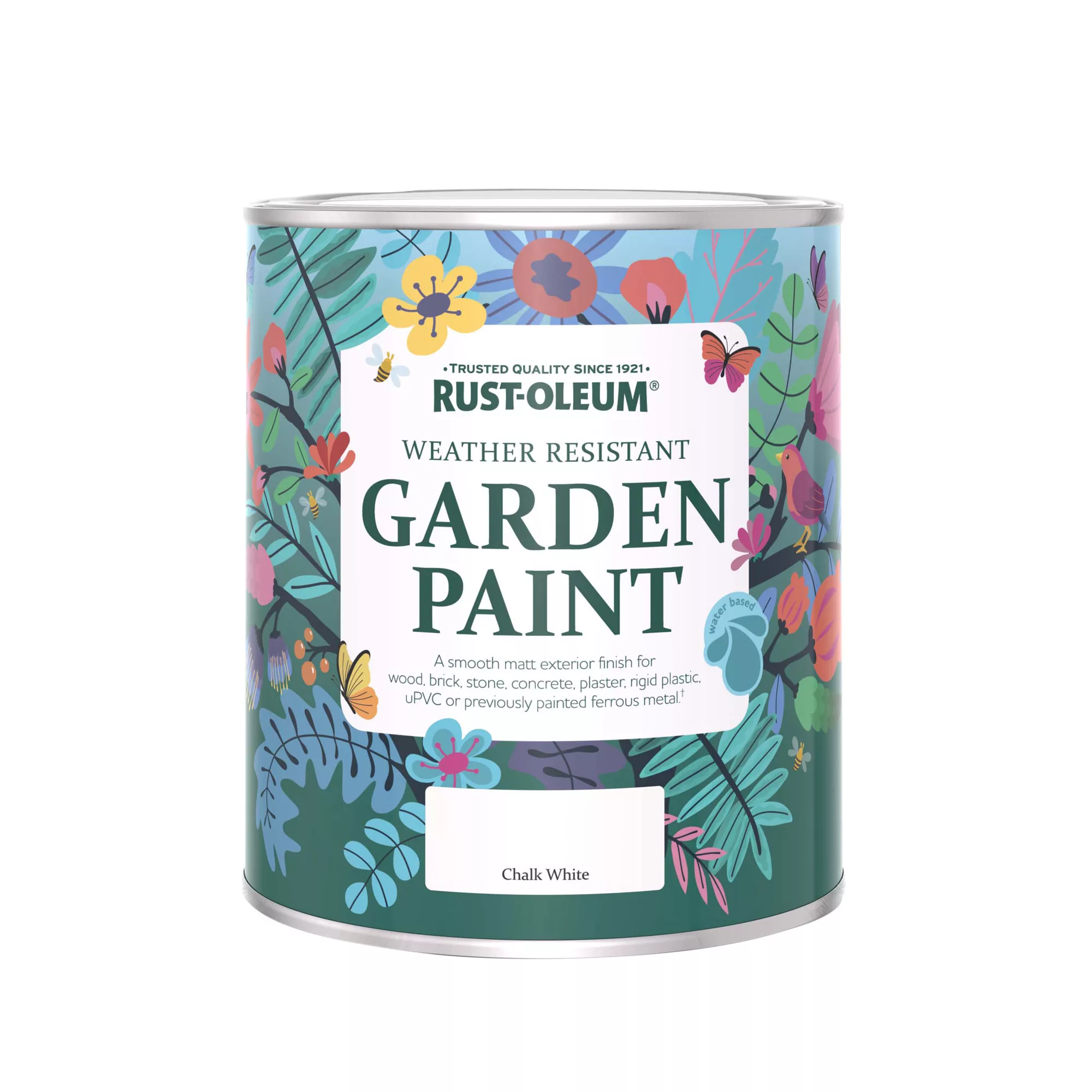 Rust-Oleum Garden Paint Chalk White Matt Multi-surface Garden Paint, 750ml Tin 4 Rust-Oleum Garden Paint Chalk White Matt Multi-surface Garden Paint, 750ml Tin - Image 2