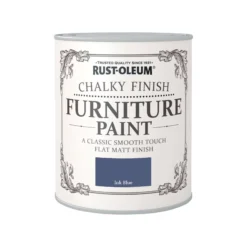 Rust-Oleum Ink Blue Flat Matt Furniture Paint, 750ml -Home Paint Store rust oleum ink blue flat matt furniture paint 750ml5013296032322 08c bq