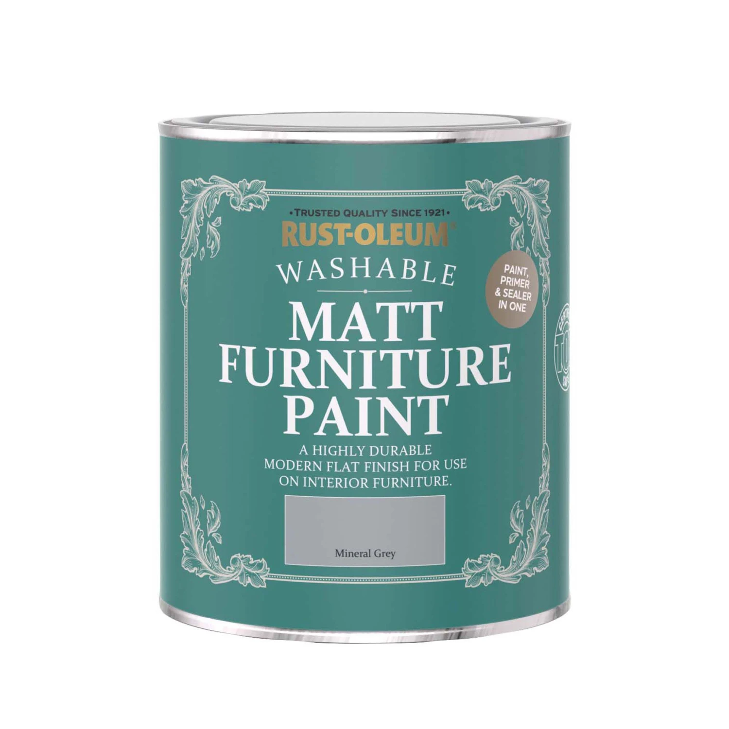 Rust-Oleum Mineral Grey Matt Furniture Paint, 750ml 4 Rust-Oleum Mineral Grey Matt Furniture Paint, 750ml - Image 2