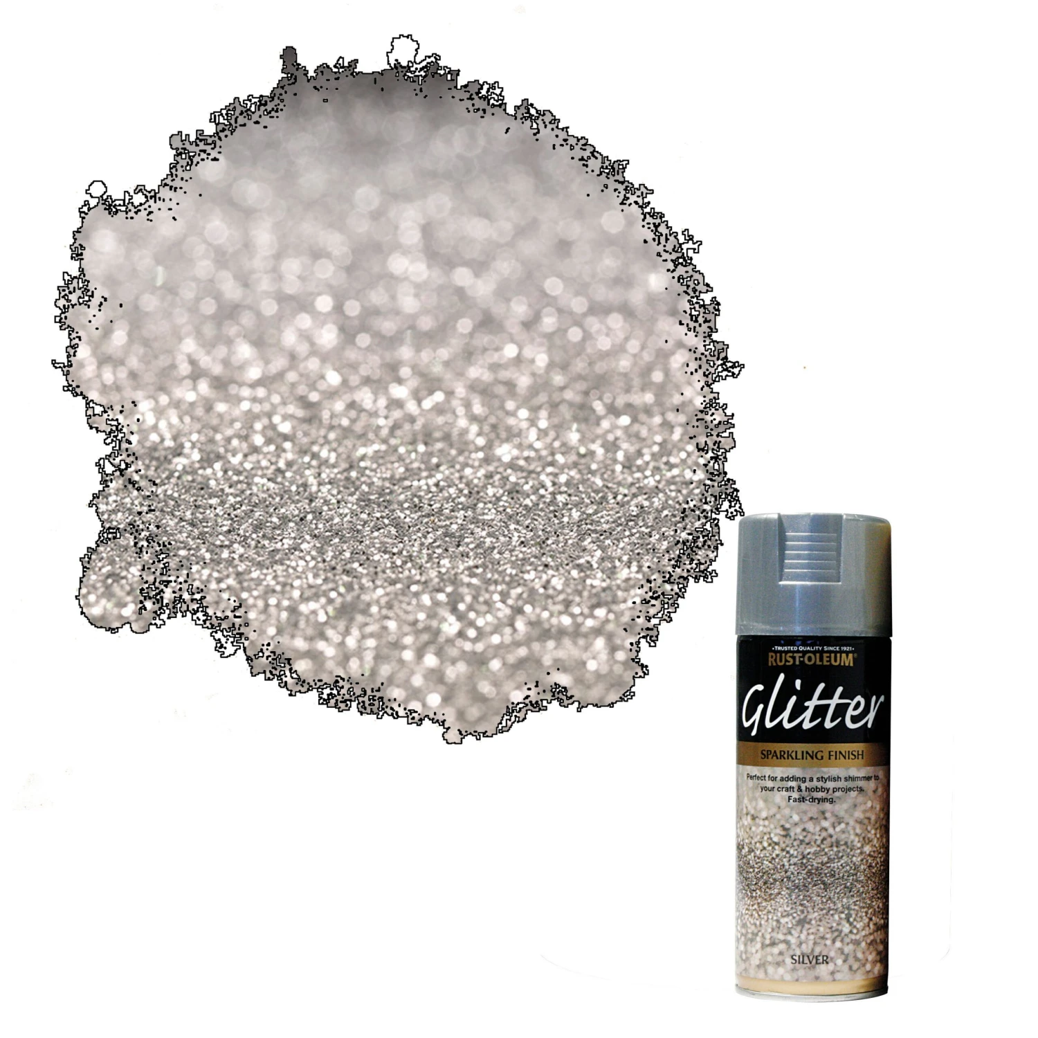 Rust-Oleum Silver Glitter Effect Multi-surface Spray Paint, 400ml 3 Rust-Oleum Silver Glitter Effect Multi-surface Spray Paint, 400ml