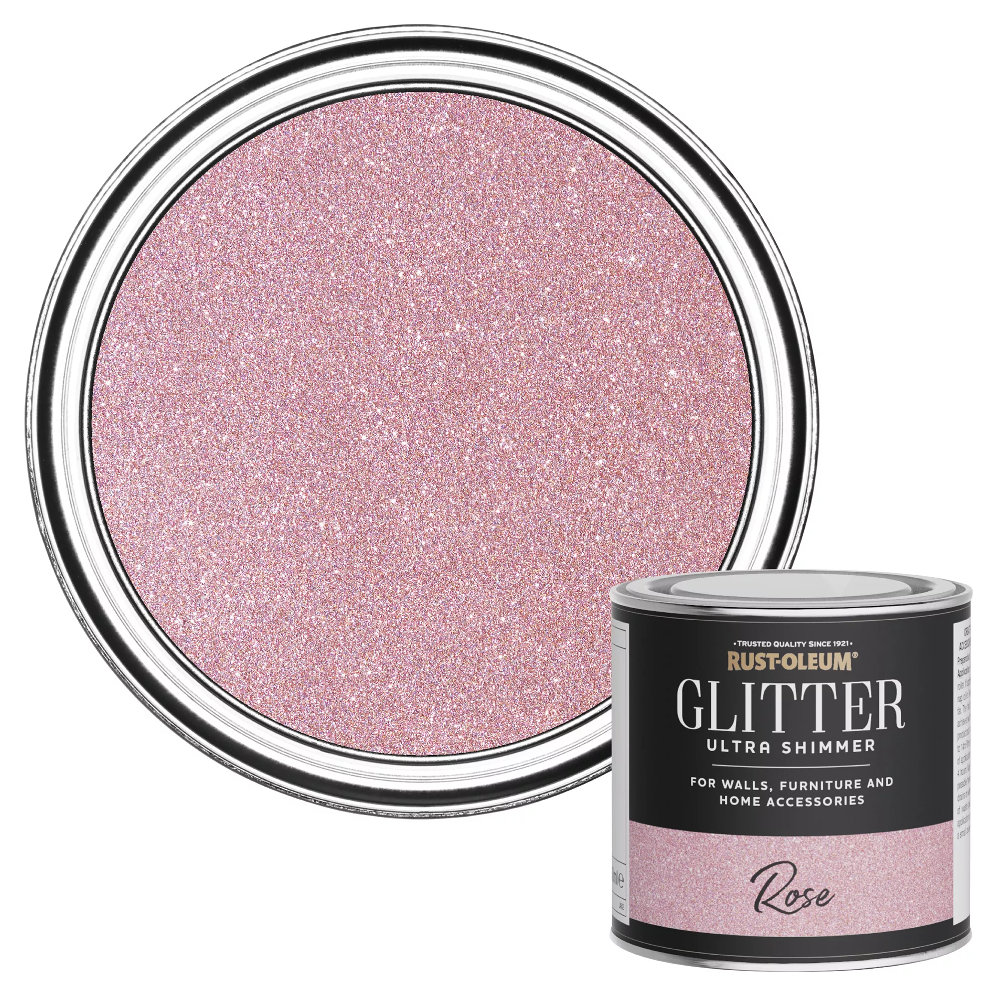Rust-Oleum Ultra Shimmer Rose Glitter Effect Mid Sheen Multi-surface Topcoat Paint Glitter, 250ml 3 Rust-Oleum Ultra Shimmer Rose Glitter Effect Mid Sheen Multi-surface Topcoat Paint Glitter, 250ml