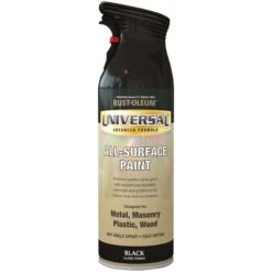 Rust-Oleum Universal Black Gloss Multi-surface Spray Paint, 400ml -Home Paint Store rust oleum universal black gloss multi surface spray paint 400ml5013296950749 08c bq