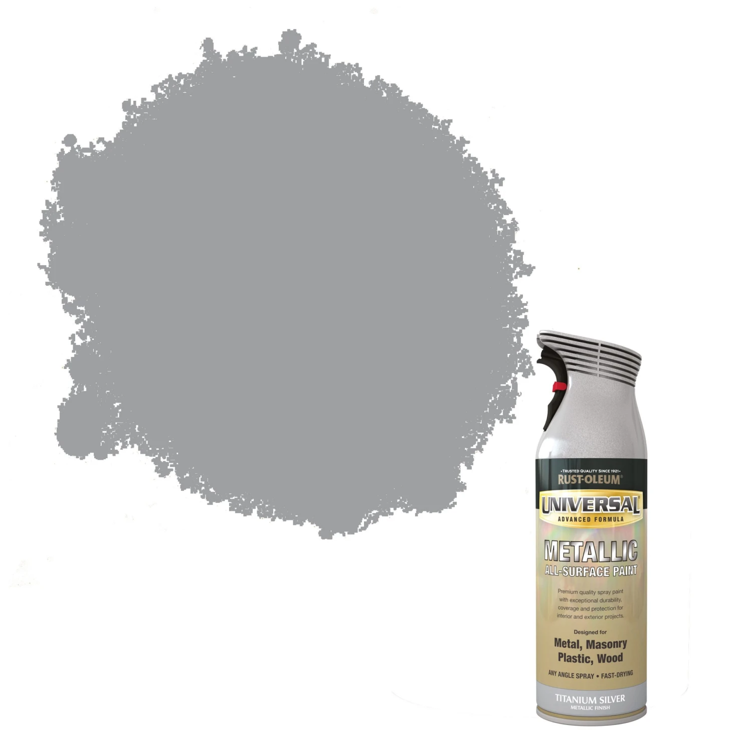 Rust-Oleum Universal Titanium Silver Effect Multi-surface Spray Paint, 400ml 3 Rust-Oleum Universal Titanium Silver Effect Multi-surface Spray Paint, 400ml