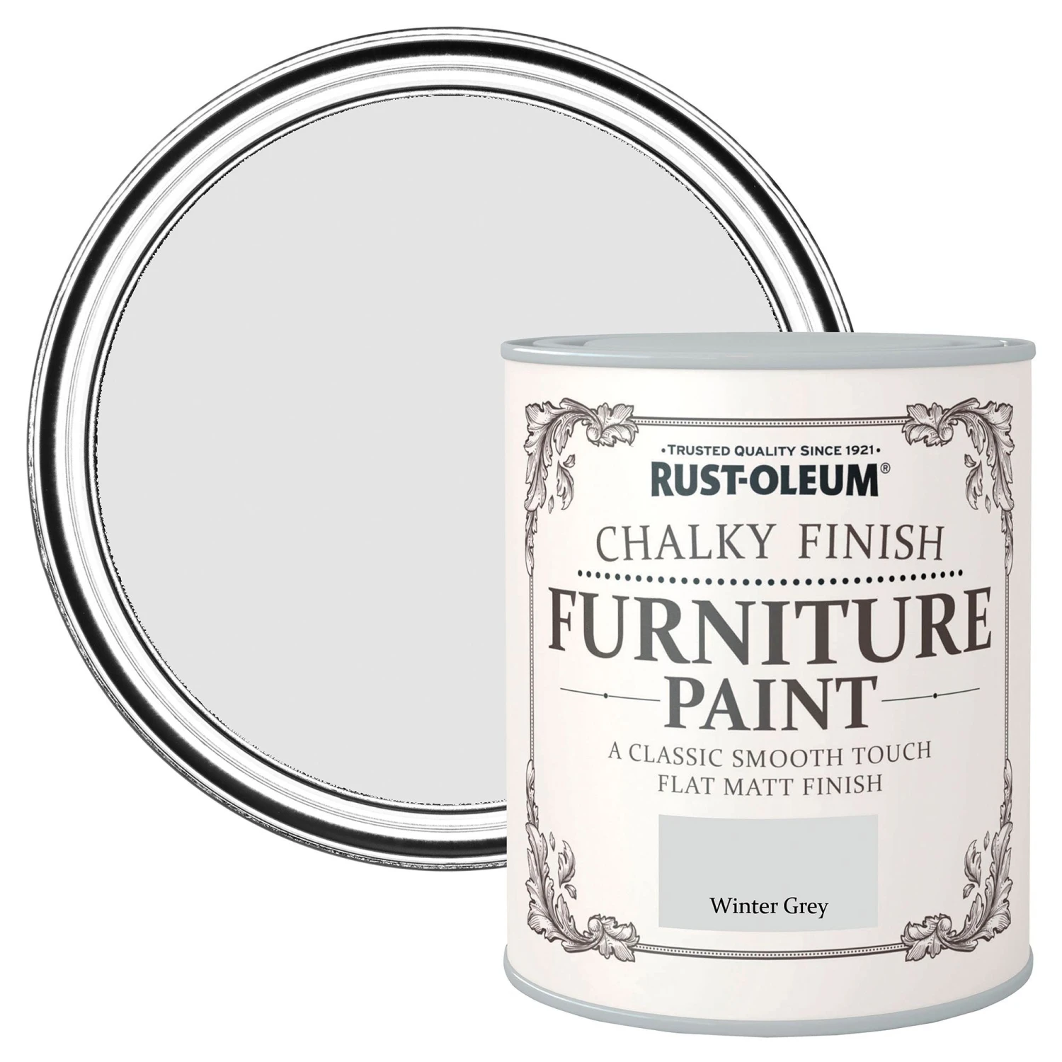 Rust-Oleum Winter Grey Flat Matt Furniture Paint, 2.5L 4 Rust-Oleum Winter Grey Flat Matt Furniture Paint, 2.5L - Image 2
