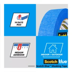 ScotchBlue Blue Masking Tape (L)41m (W)24mm, Pack Of 3 -Home Paint Store scotchblue blue masking tape l 41m w 24mm pack of 34054596722002 01t