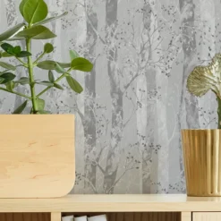 Sublime Dappled Trees Silver Effect Smooth Wallpaper -Home Paint Store sublime dappled trees silver effect smooth wallpaper5011583413106 02i bq