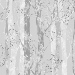 Sublime Dappled Trees Silver Effect Smooth Wallpaper -Home Paint Store sublime dappled trees silver effect smooth wallpaper5011583413106 03c bq