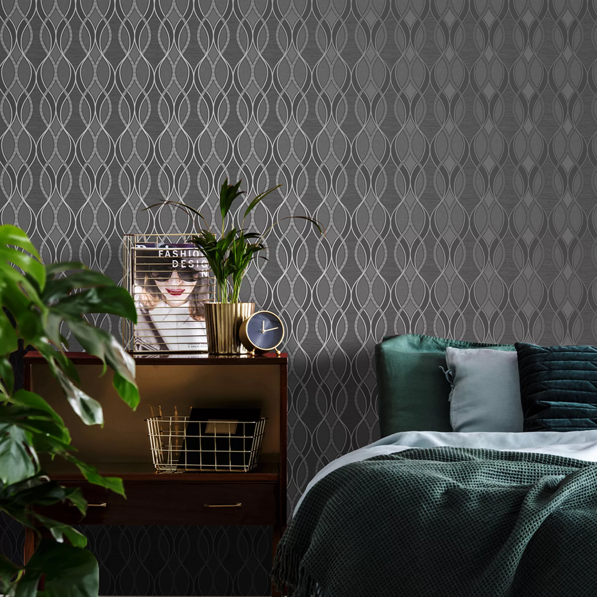 Sublime Dark Grey Ribbon Geometric Smooth Wallpaper 7 Sublime Dark Grey Ribbon Geometric Smooth Wallpaper - Image 5