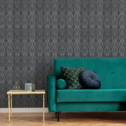 Sublime Dark Grey Ribbon Geometric Smooth Wallpaper 13 Sublime Dark Grey Ribbon Geometric Smooth Wallpaper -Home Paint Store sublime dark grey ribbon geometric smooth wallpaper5011583412819 02i bq