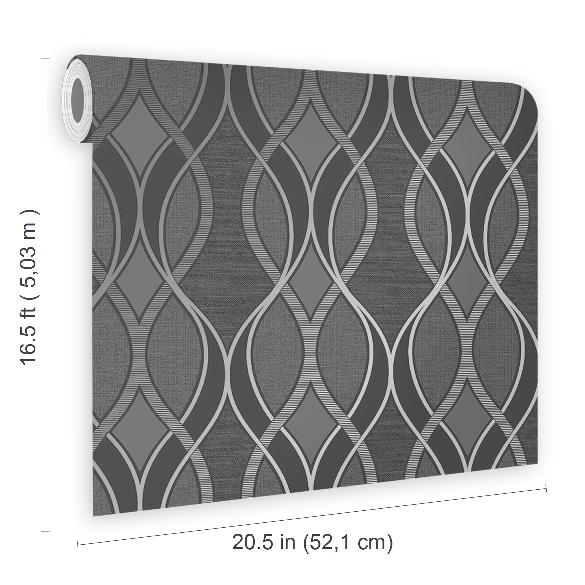 Sublime Dark Grey Ribbon Geometric Smooth Wallpaper 5 Sublime Dark Grey Ribbon Geometric Smooth Wallpaper - Image 3