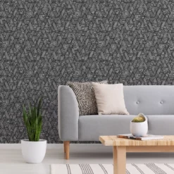 Superfresco Easy Black & White Ethnic Stitch Smooth Wallpaper -Home Paint Store superfresco easy black white ethnic stitch smooth wallpaper5011583474114 02i BQ