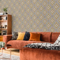 Superfresco Easy Grey & Yellow Geometric Woven Effect Textured Wallpaper -Home Paint Store superfresco easy grey yellow geometric woven effect textured wallpaper5011583512854 01i bq