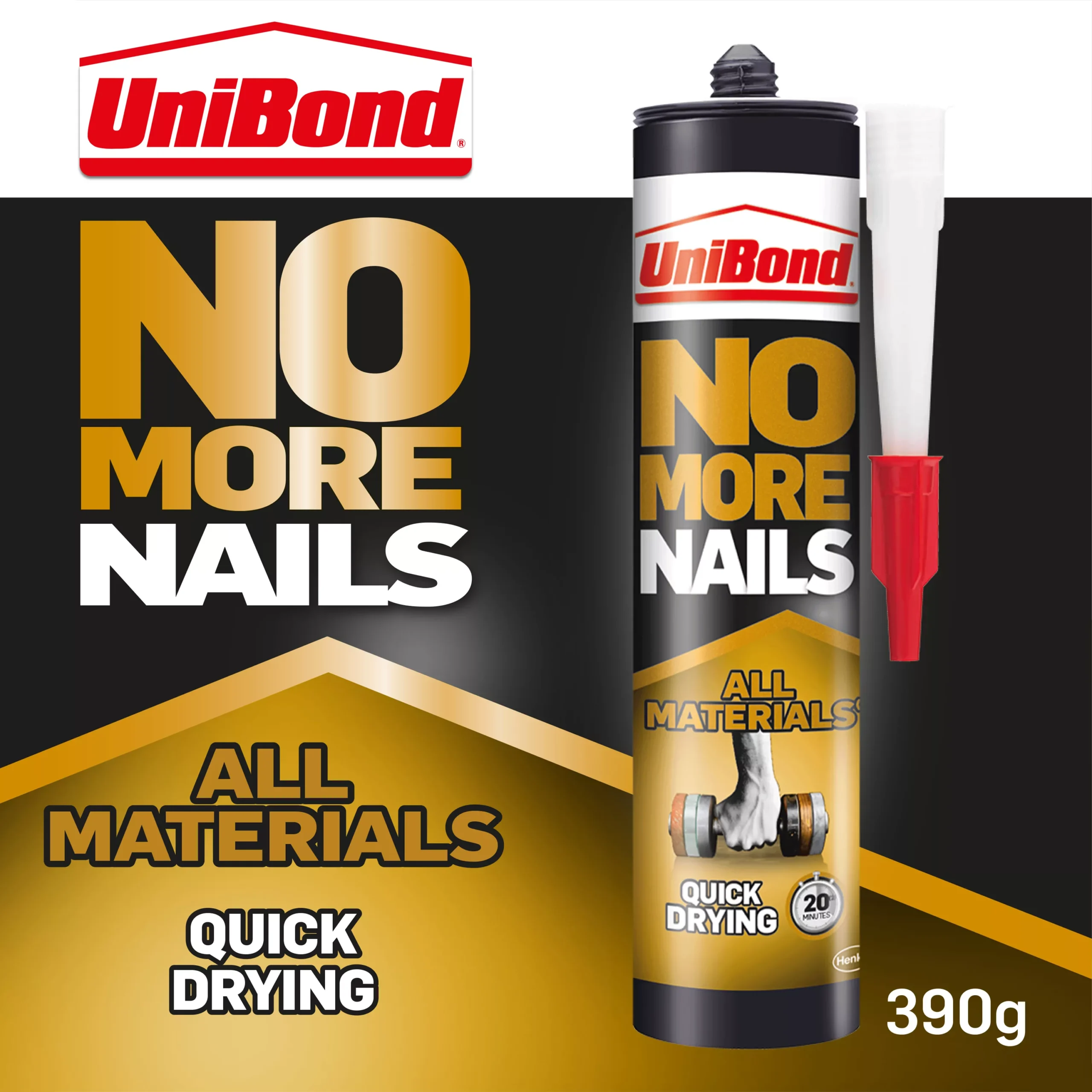 UniBond No More Nails White Grab Adhesive 390ml 4 UniBond No More Nails White Grab Adhesive 390ml - Image 2
